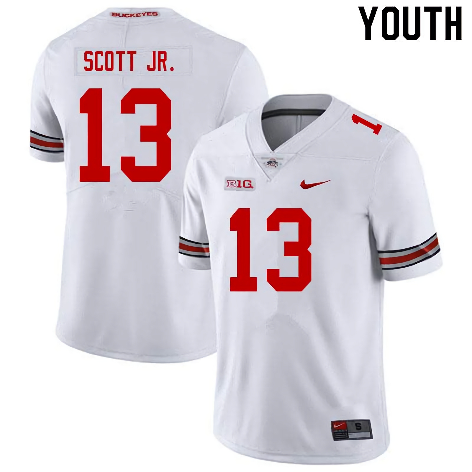 Gee Scott Jr. Ohio State Buckeyes Youth NCAA #13 Nike White College Stitched Football Jersey UTX8856XE